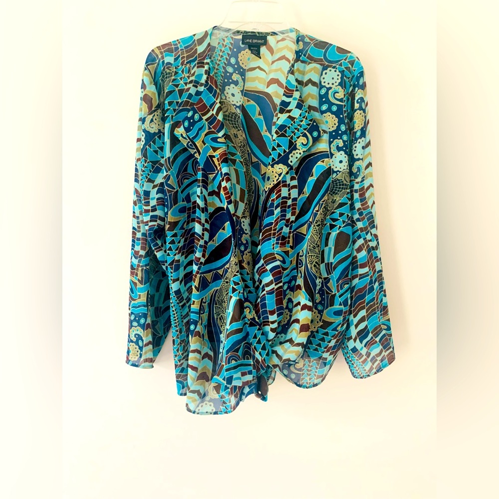 Lane Bryant Top W/ Tie Size 22/24 - Picture 2 of 4